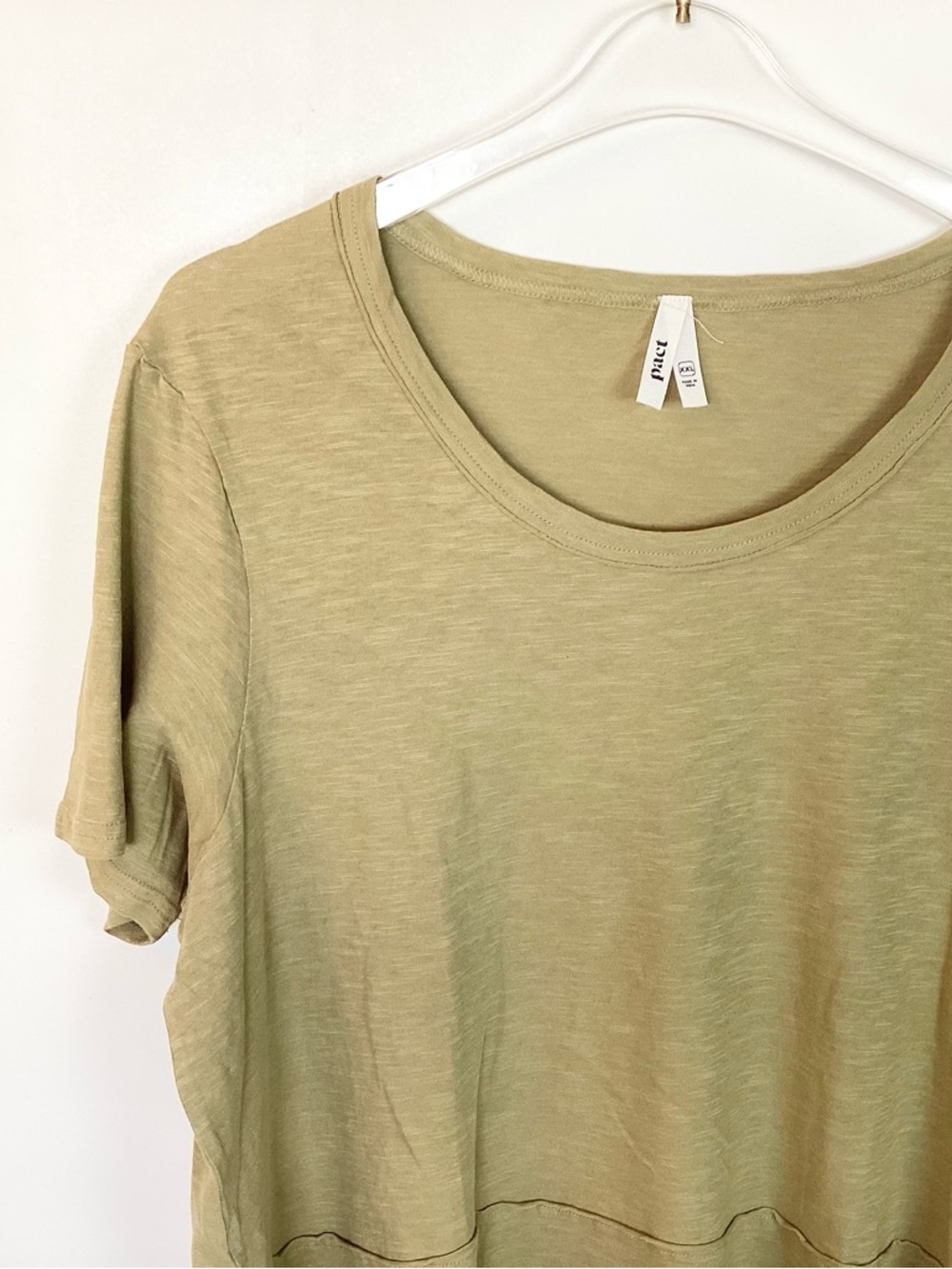 NWOT Pact Organic Cotton Short Sleeve Exposed Seam T-Shirt - Green - XXL - Picture 2 of 6